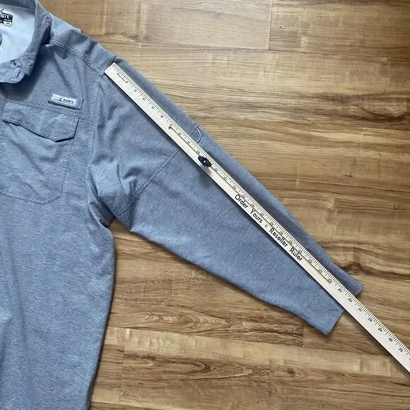 Habit Mens 2XL Heathered Gray Fishing UPF 40+ Vented Outdoor Camping Hike Shirt - Picture 7 of 16